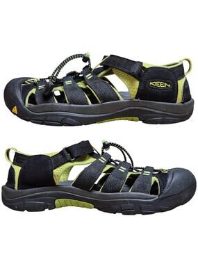 Keen Black Green Newport Closed Toe Water Sandals Shoes Men's 7 Women's 8 1/2